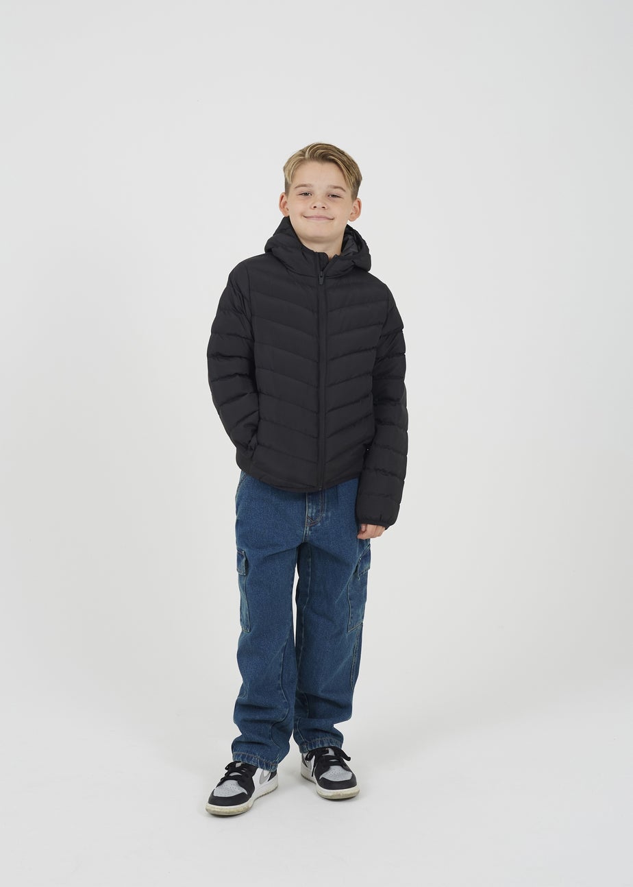 Brave Soul Black Hooded Puffer Jacket (7-13 yrs)