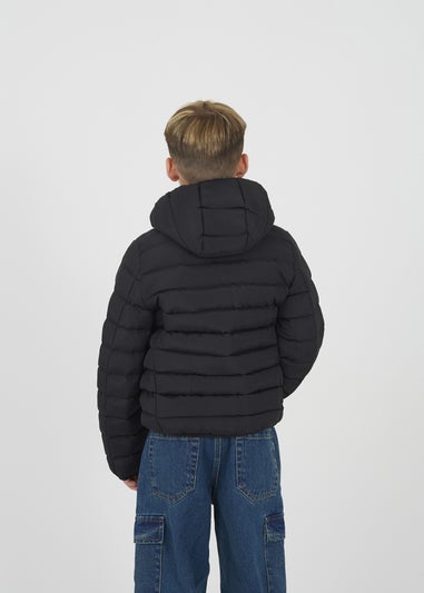 Brave Soul Black Hooded Puffer Jacket (7-13 yrs)