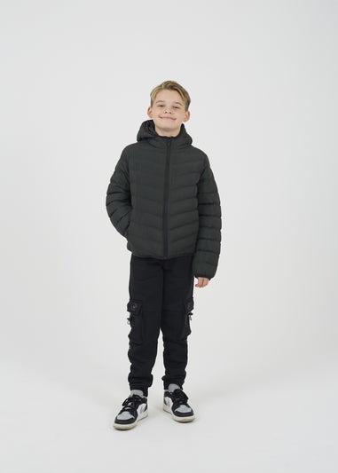Brave Soul Khaki Hooded Puffer Jacket (7-13 yrs)