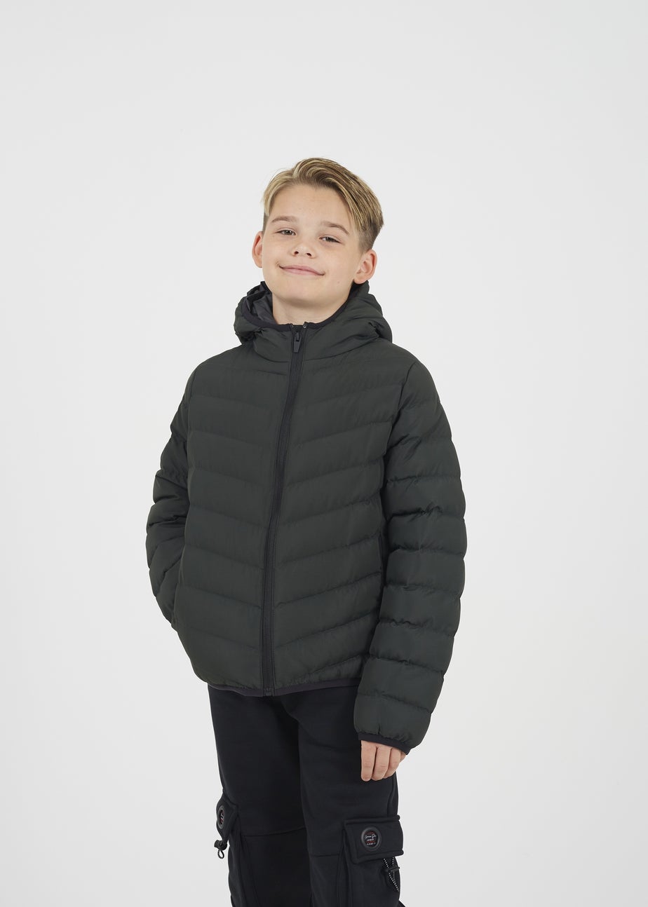 Brave Soul Khaki Hooded Puffer Jacket (7-13 yrs)