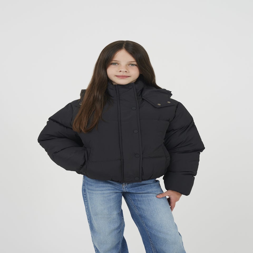 Brave Soul Black Hooded Padded Jacket (7-13 yrs)