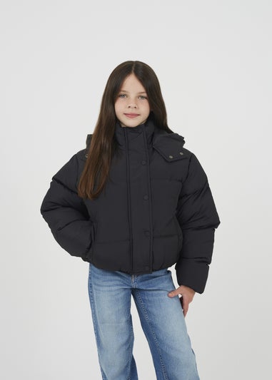 Brave Soul Black Hooded Padded Jacket (7-13 yrs)