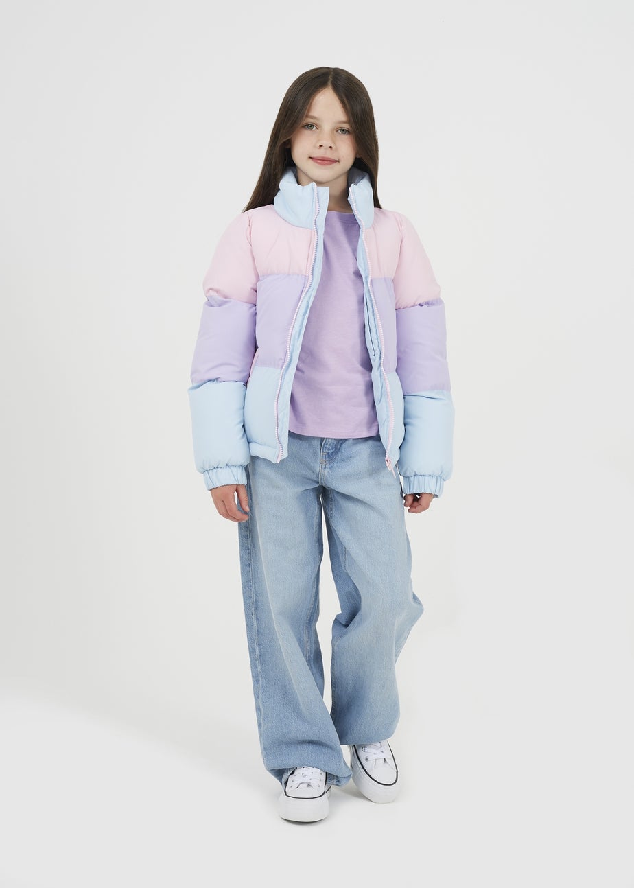 Brave Soul Pink Colourblock Padded Jacket (7-13 yrs)