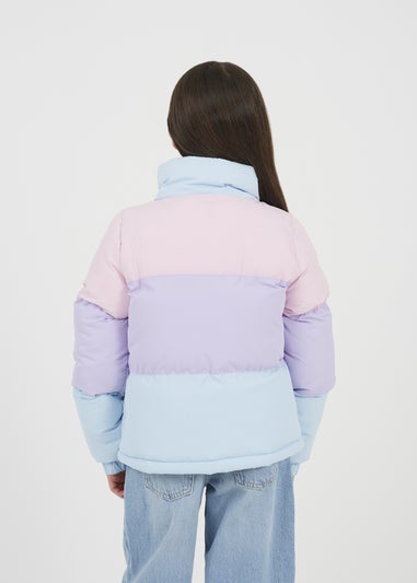 Brave Soul Pink Colourblock Padded Jacket (7-13 yrs)