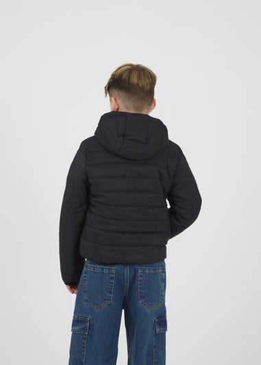 Brave Soul Black Hooded Puffer Jacket (7-13 yrs)