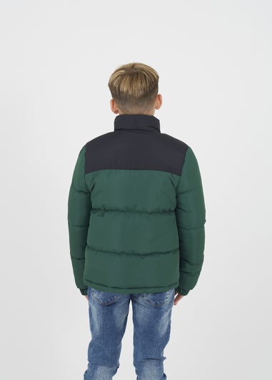 Brave Soul Khaki Colourblock Padded Jacket (7-13 yrs)
