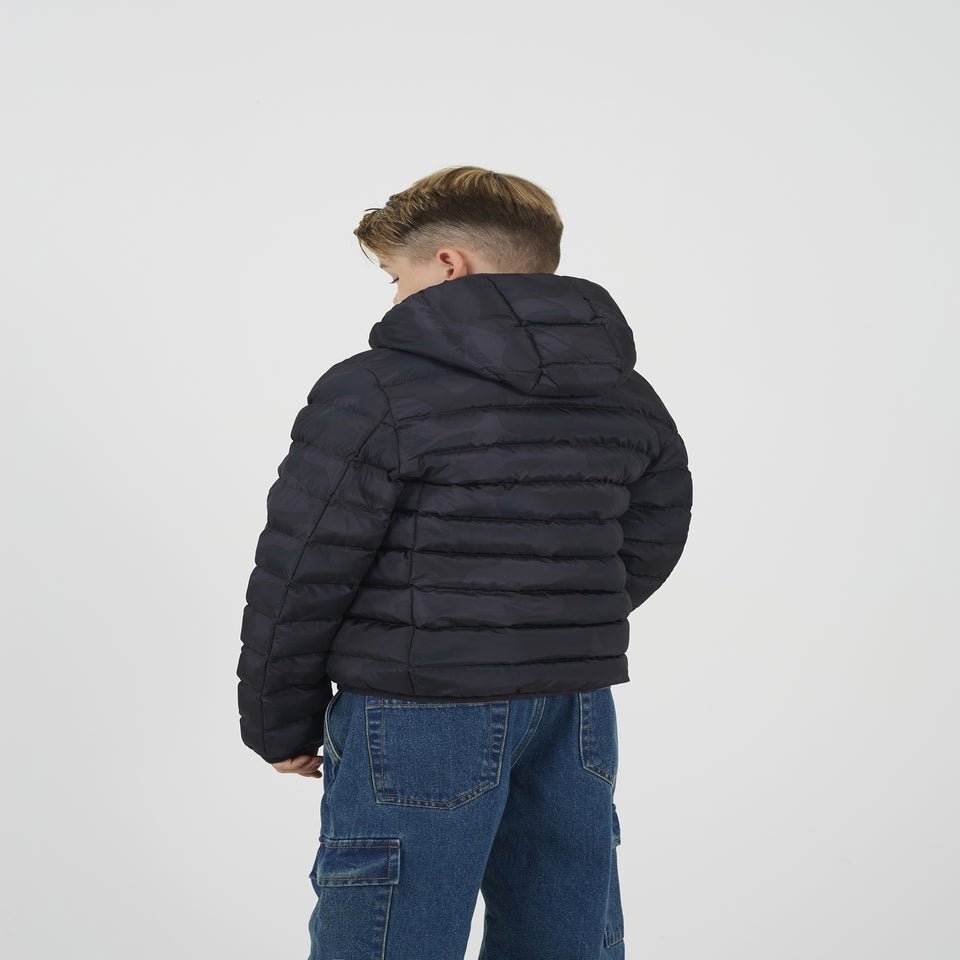 Brave Soul Black Camo Hooded Puffer Jacket (7-13 yrs)