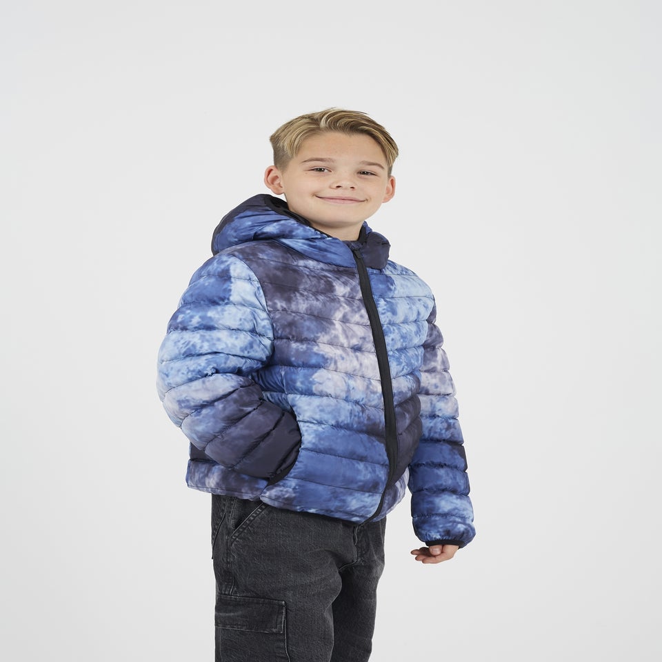 Brave Soul Blue Tie Dye Hooded Padded Jacket (7-13 yrs)
