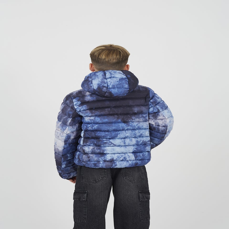Brave Soul Blue Tie Dye Hooded Padded Jacket (7-13 yrs)