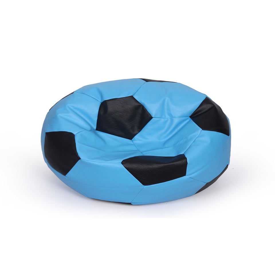 Kaikoo Blue-Black Faux Leather football beanbag