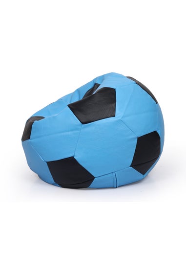 Kaikoo Blue-Black Faux Leather football beanbag