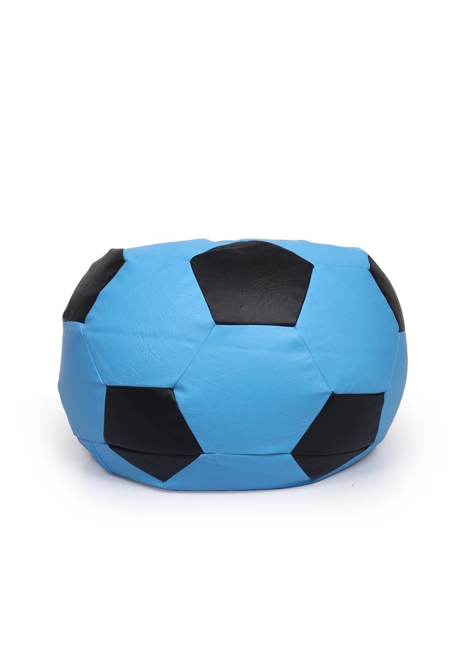 Kaikoo Blue-Black Faux Leather football beanbag