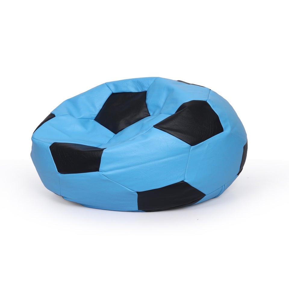 Kaikoo Blue-Black Faux Leather football beanbag