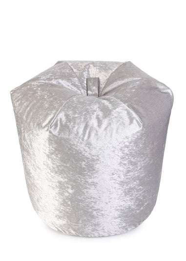 Kaikoo Silver Crushed Velvet Beanbag