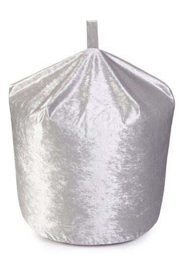 Kaikoo Silver Crushed Velvet Beanbag