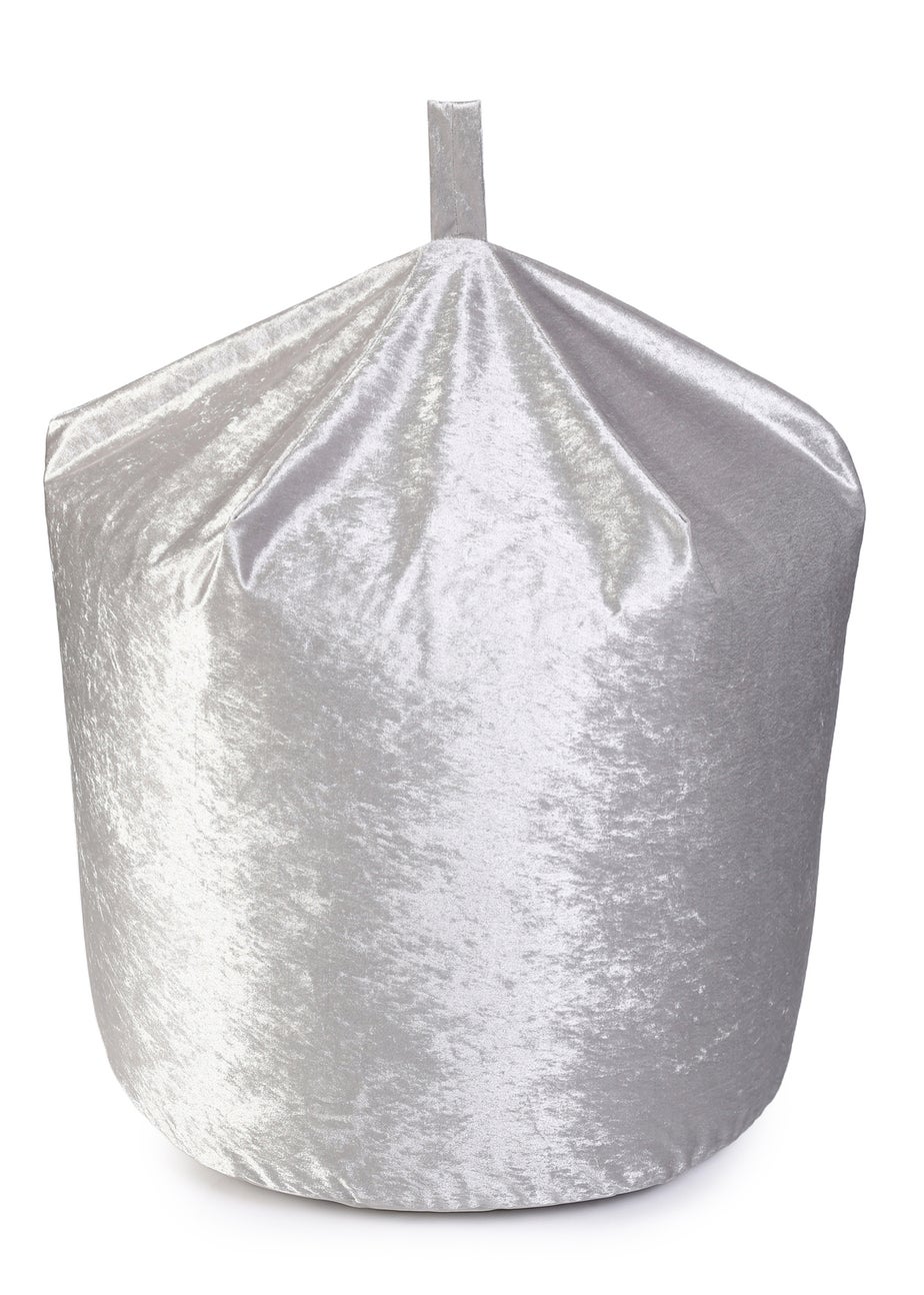 Kaikoo Silver Crushed Velvet Beanbag