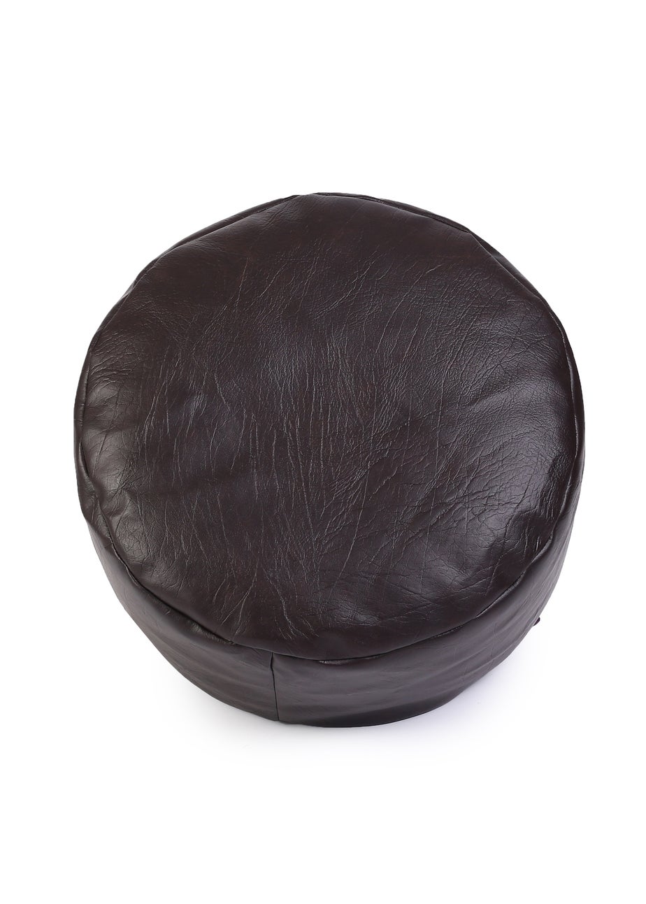 Kaikoo Brown Faux Leather Footstool