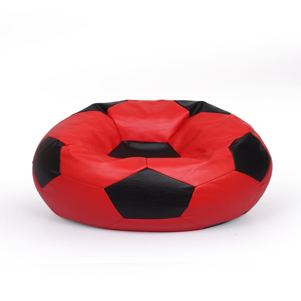 Kaikoo Red-Black Faux Leather Football Beanbag