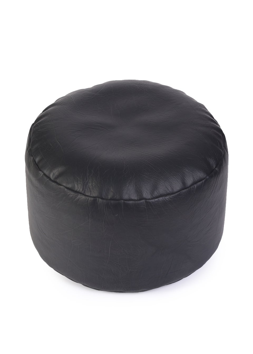 Kaikoo Black Faux Leather Footstool