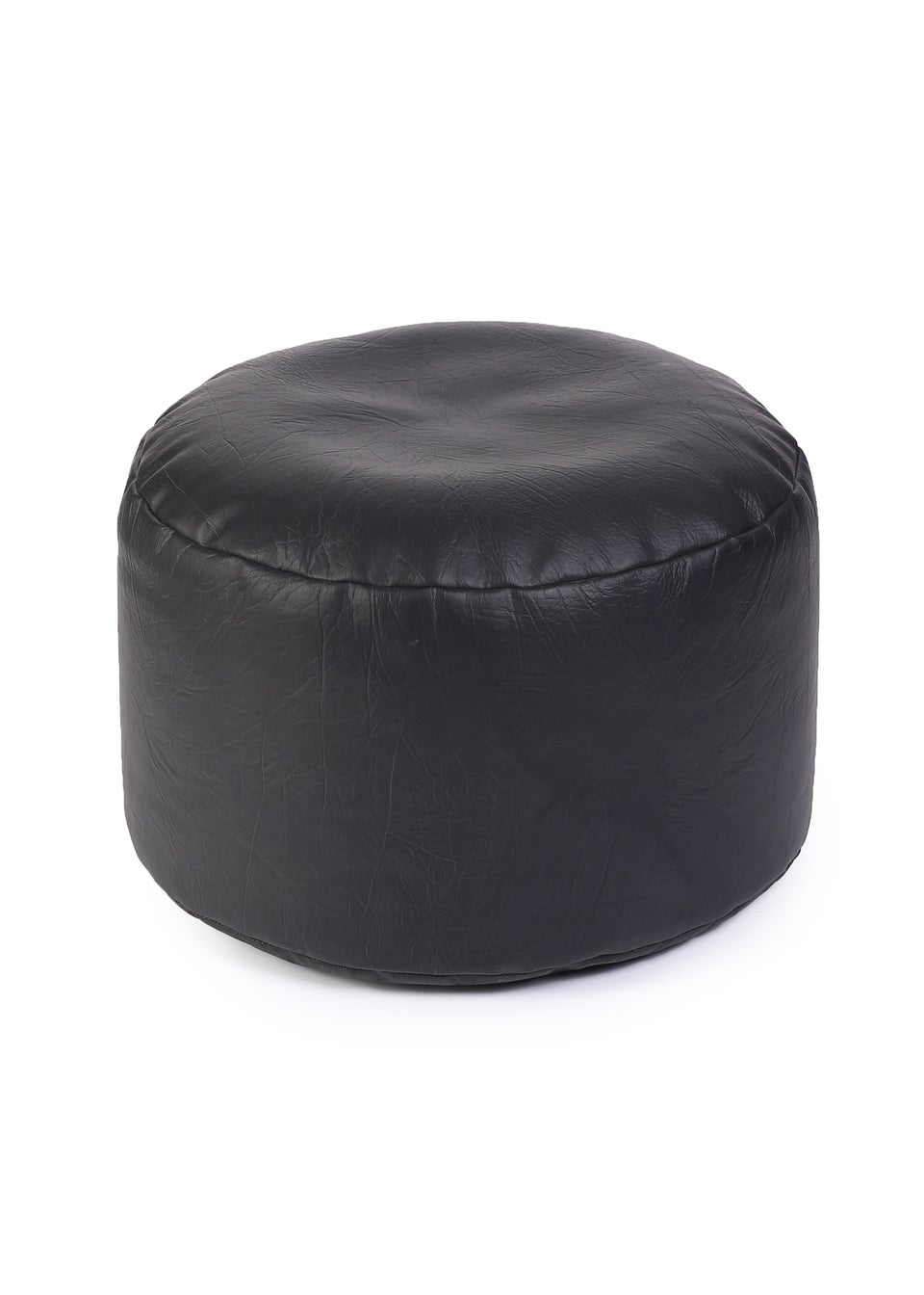 Kaikoo Black Faux Leather Footstool