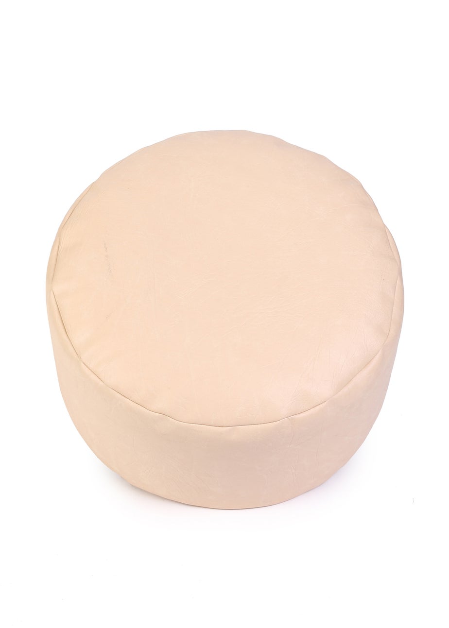 Kaikoo Cream Faux Leather Footstool