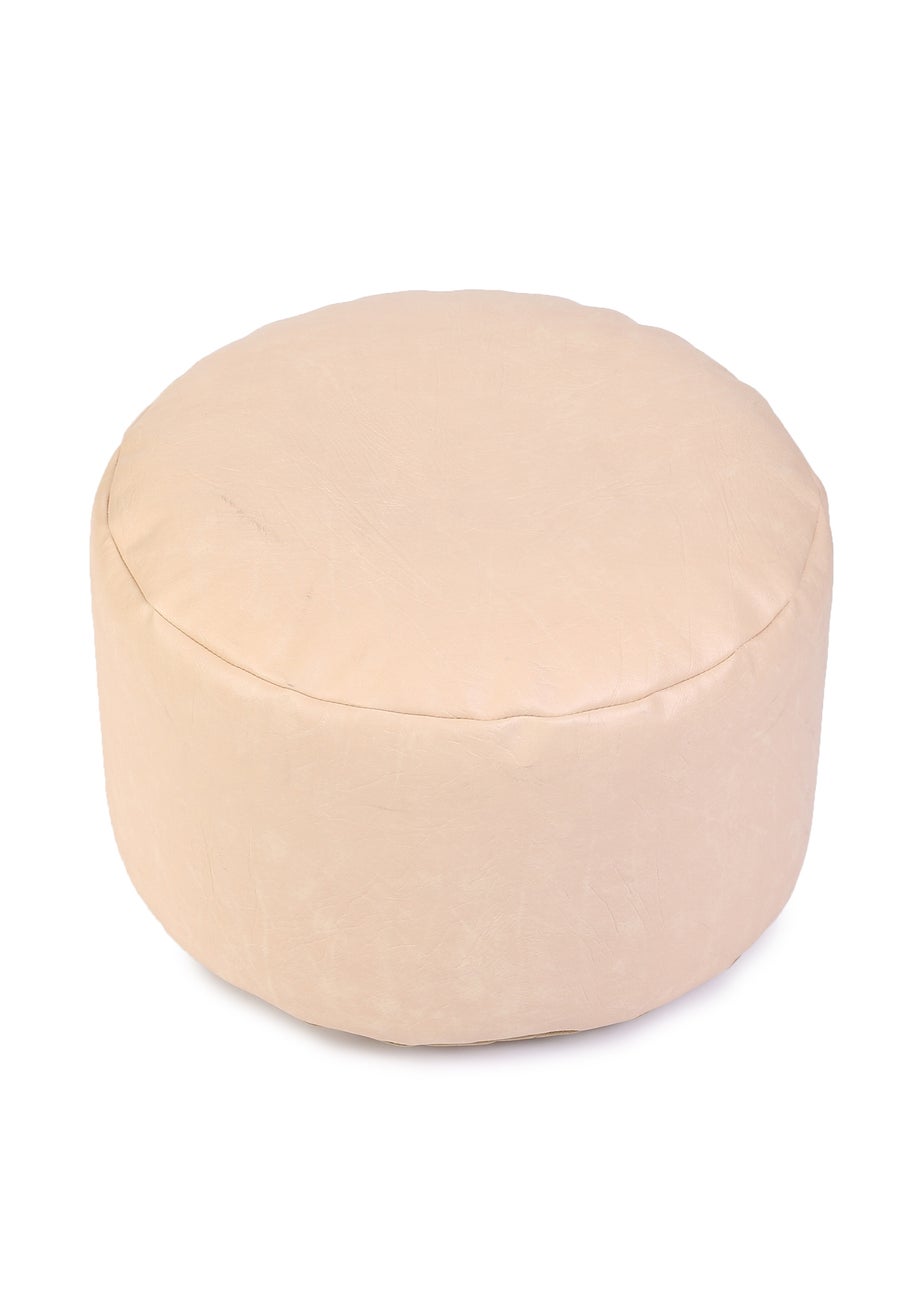 Kaikoo Cream Faux Leather Footstool