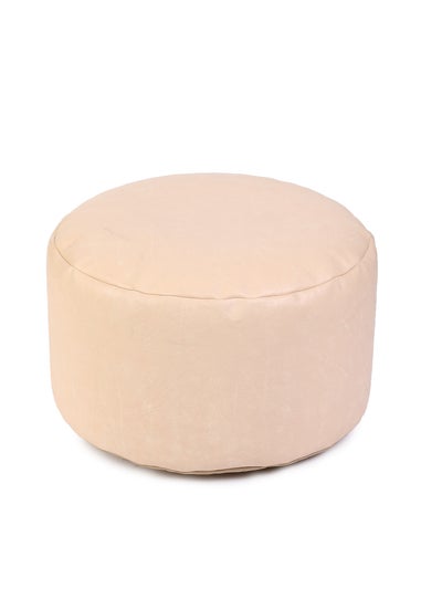 Kaikoo Cream Faux Leather Footstool
