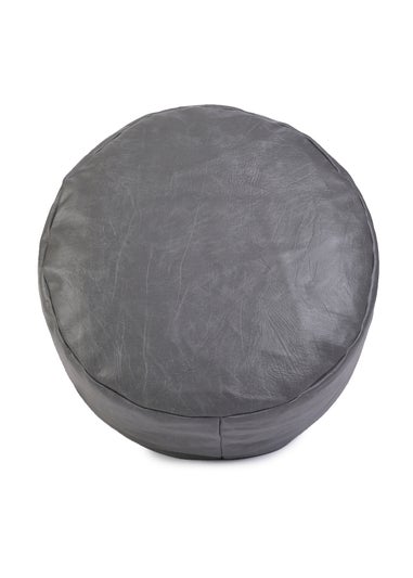 Kaikoo Grey Faux Leather Footstool