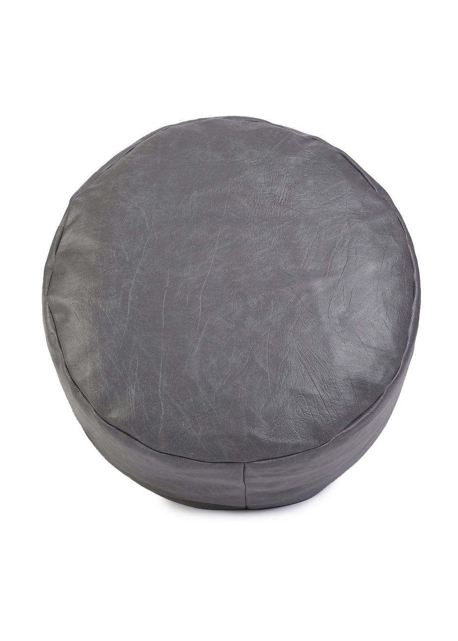 Kaikoo Grey Faux Leather Footstool