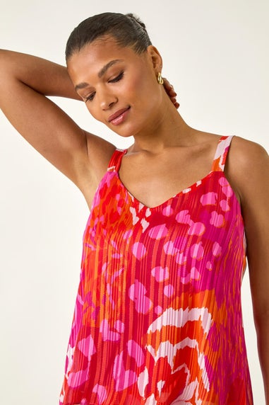 Roman Pink Abstract Layered Cami Top