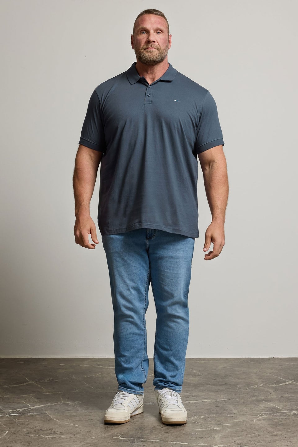 BadRhino Navy Blue Jersey Polo Shirt