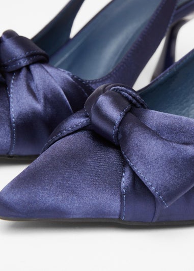Quiz Navy Sling Back Bow Heels