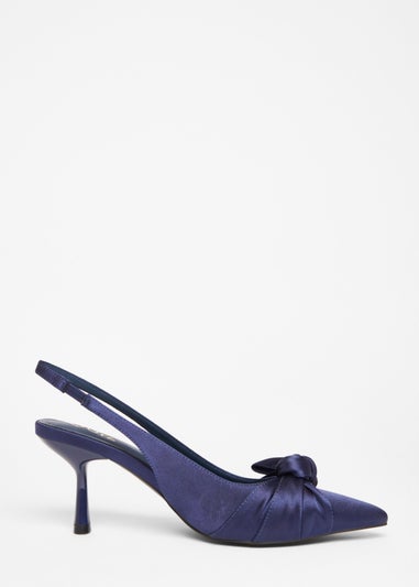 Quiz Navy Sling Back Bow Heels