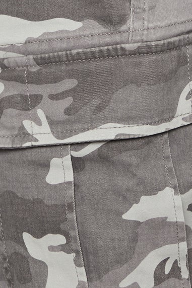 BadRhino Big & Tall Grey Camo Print Cargo Trousers