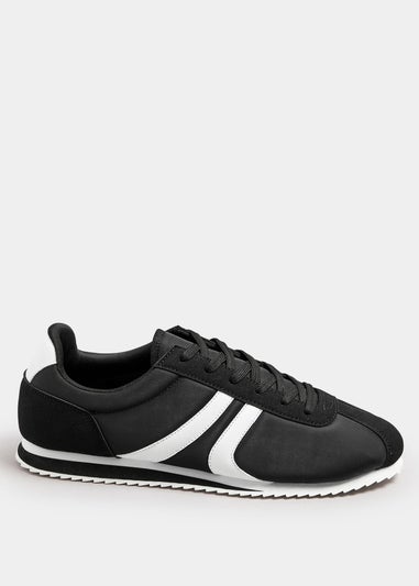 Yours Black Side Stripe Trainers in Extra Wide EEE Fit