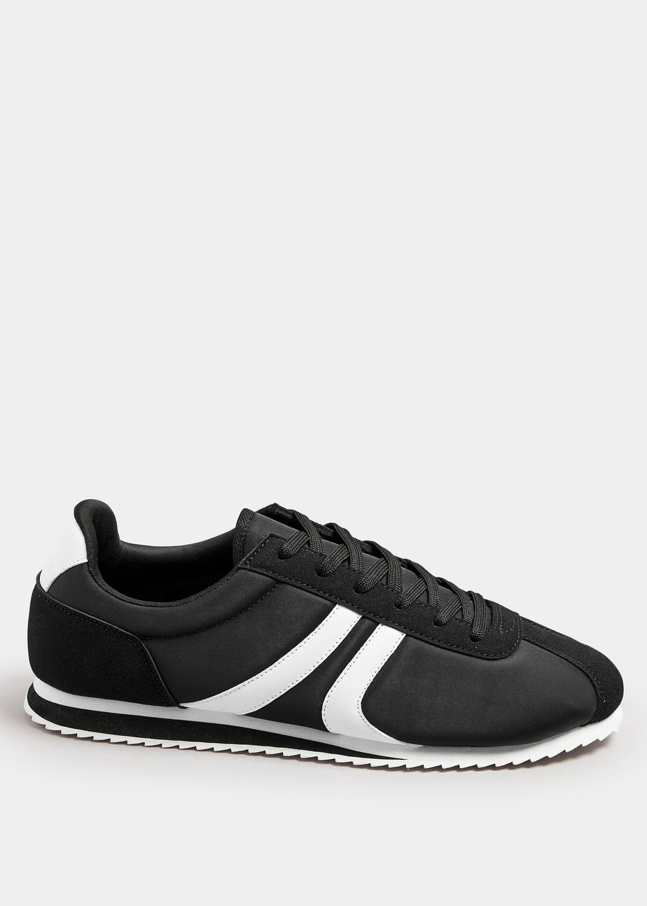 Yours Black Side Stripe Trainers in Extra Wide EEE Fit