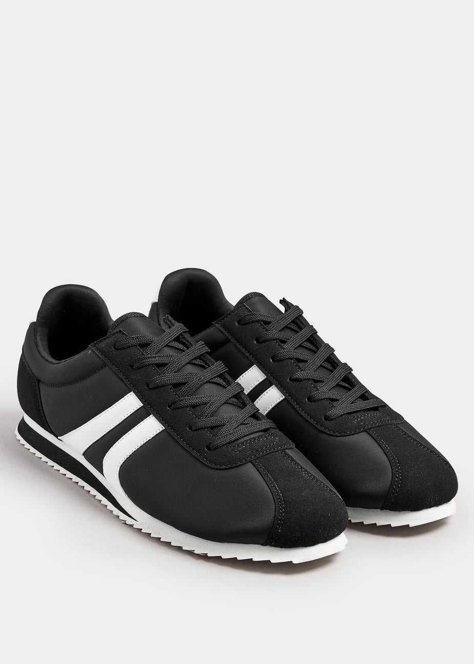 Yours Black Side Stripe Trainers in Extra Wide EEE Fit