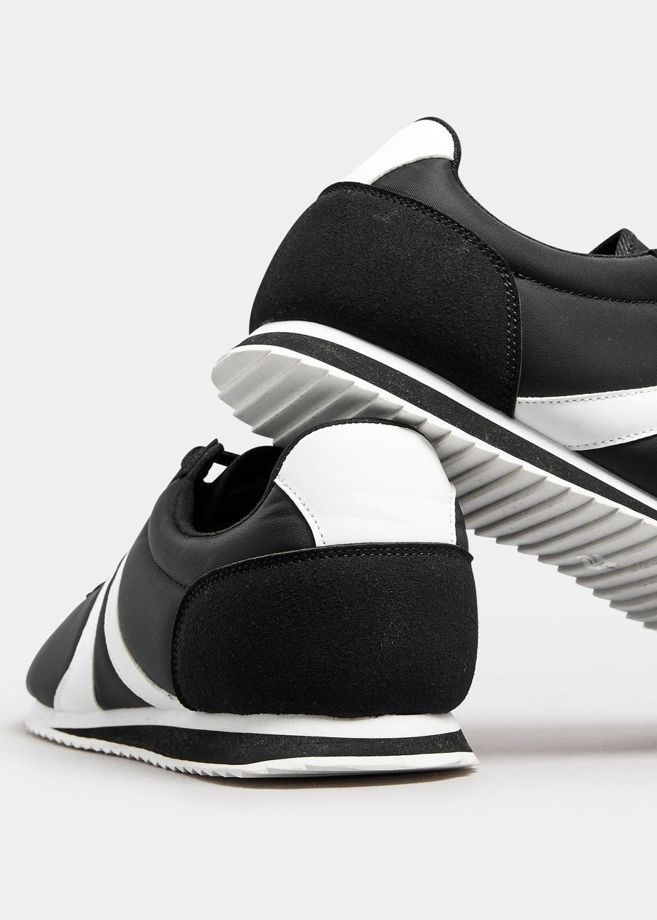 Yours Black Side Stripe Trainers in Extra Wide EEE Fit