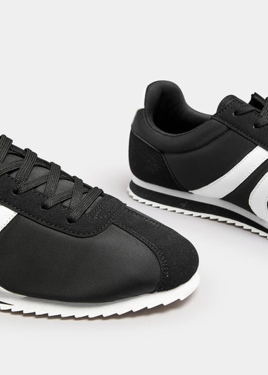 Yours Black Side Stripe Trainers in Extra Wide EEE Fit