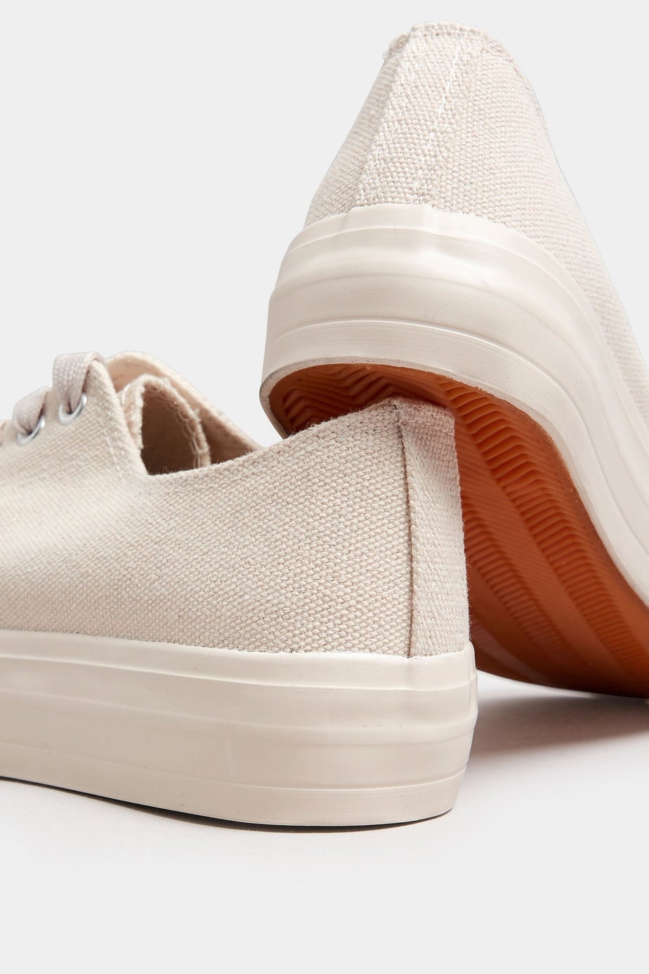 Yours Cream Canvas Trainers In Extra Wide EEE Fit