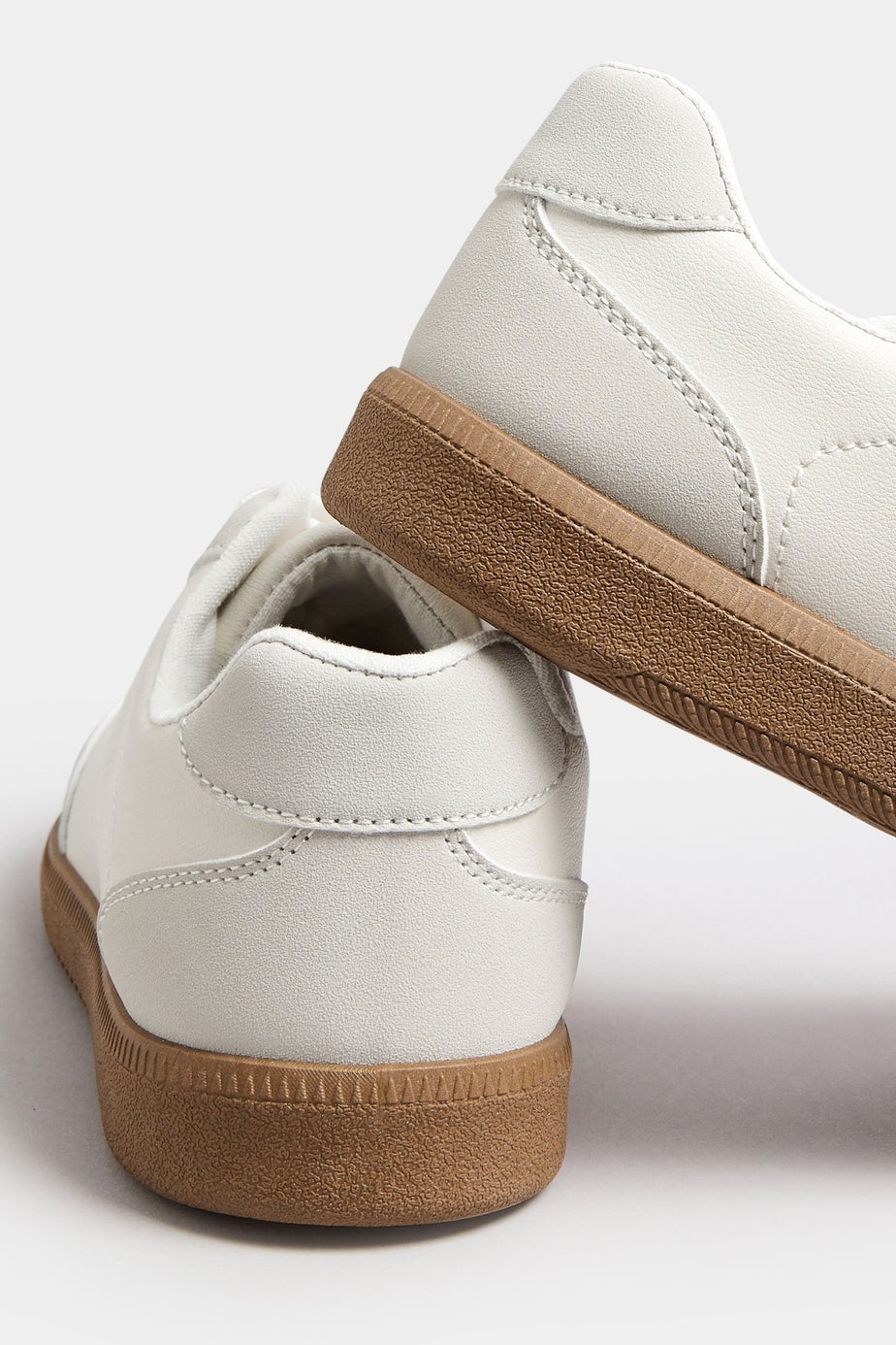 Yours White Retro Gum Sole Trainers In Extra Wide EEE Fit