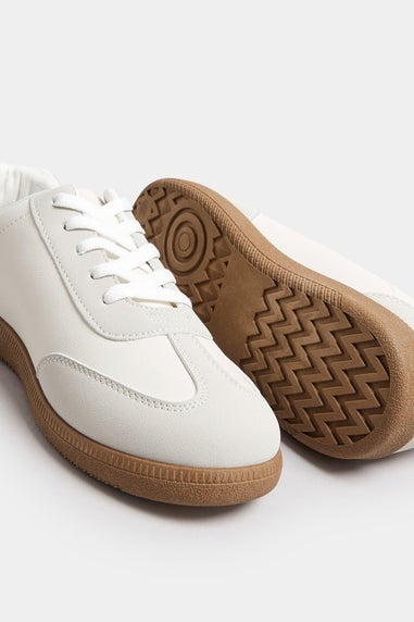 Yours White Retro Gum Sole Trainers In Extra Wide EEE Fit
