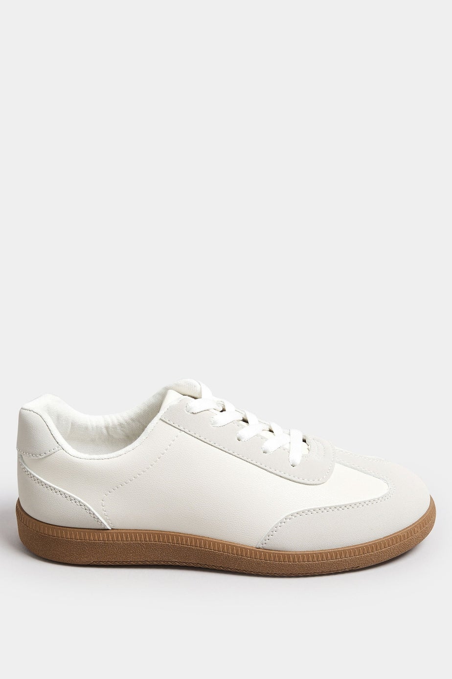 Yours White Retro Gum Sole Trainers In Extra Wide EEE Fit