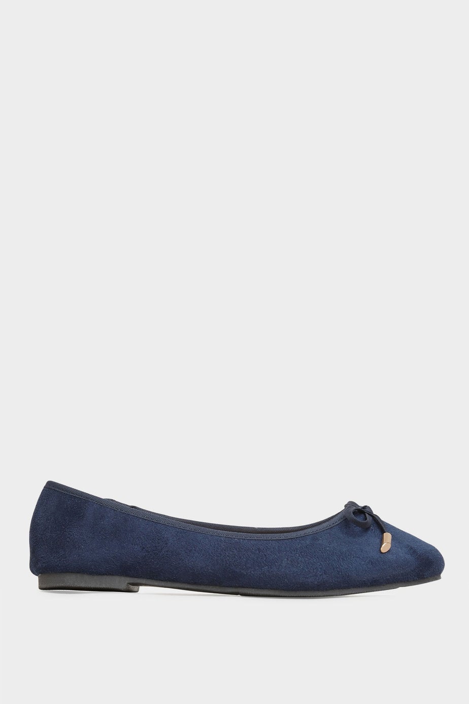 Yours Navy Blue Ballerina Pumps In Wide E Fit