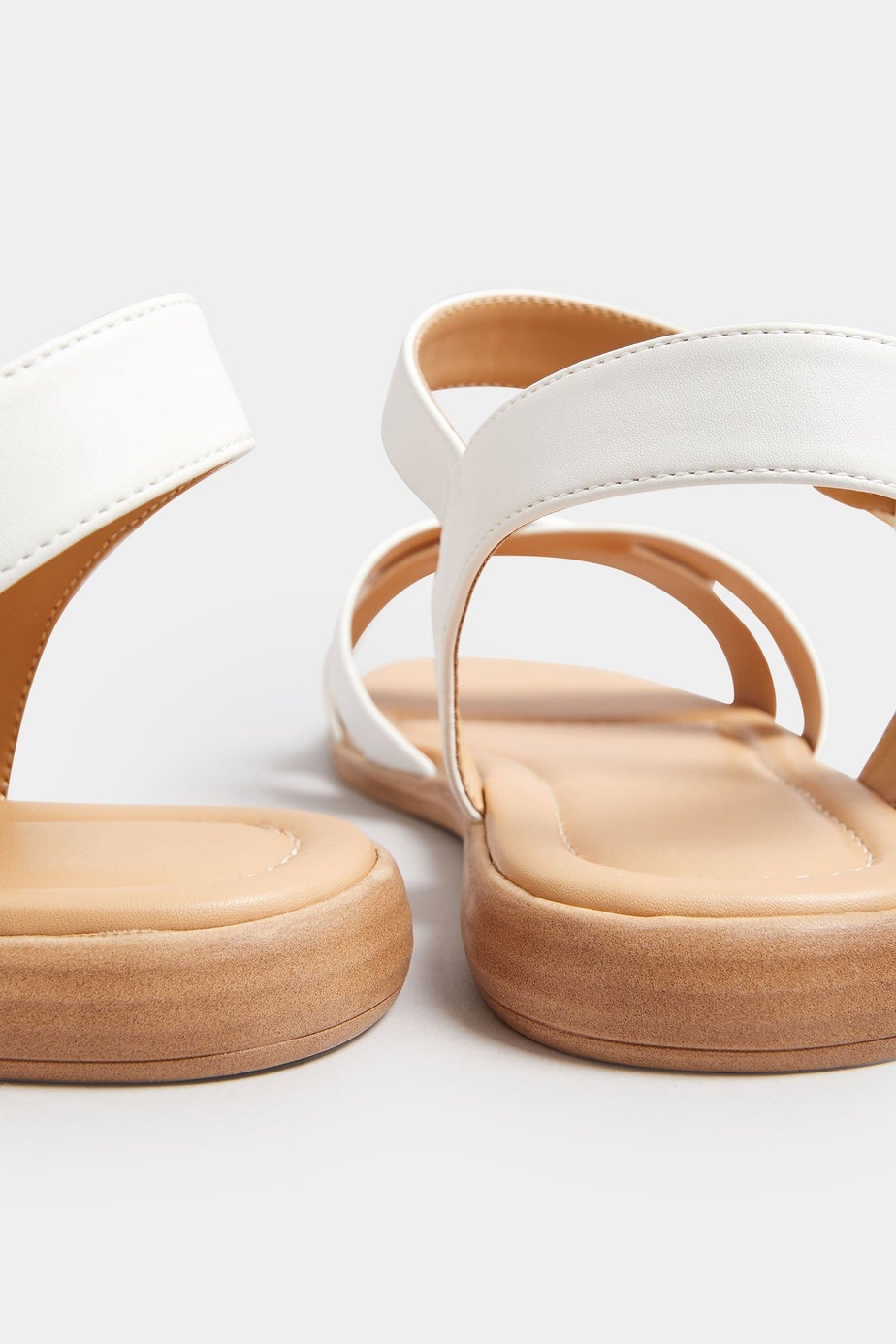 Yours White Cross Strap Sandals In Extra Wide Fit