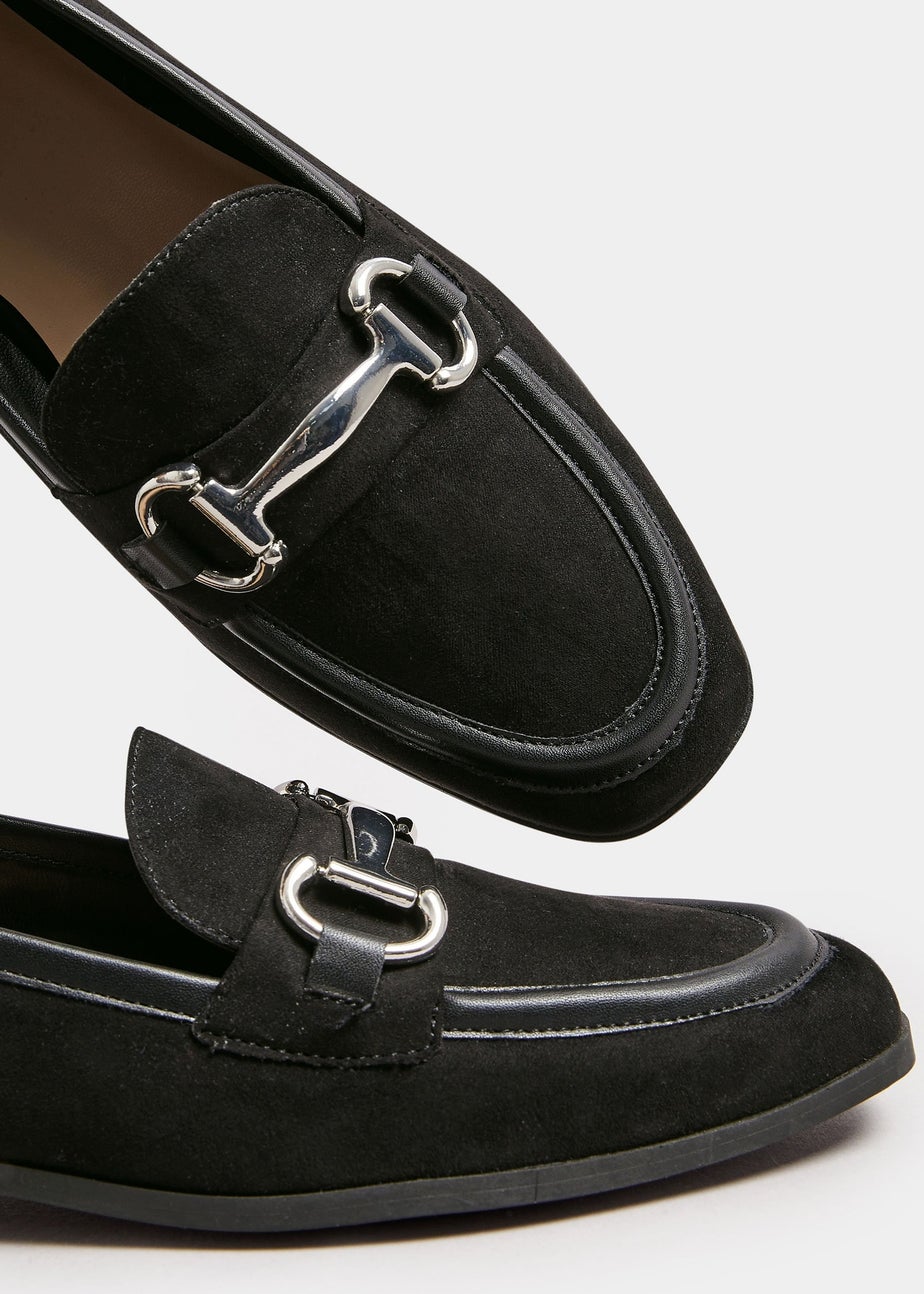 Yours Black Snaffle Loafer In Wide E Fit