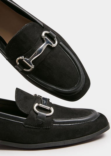 Yours Black Snaffle Loafer In Wide E Fit