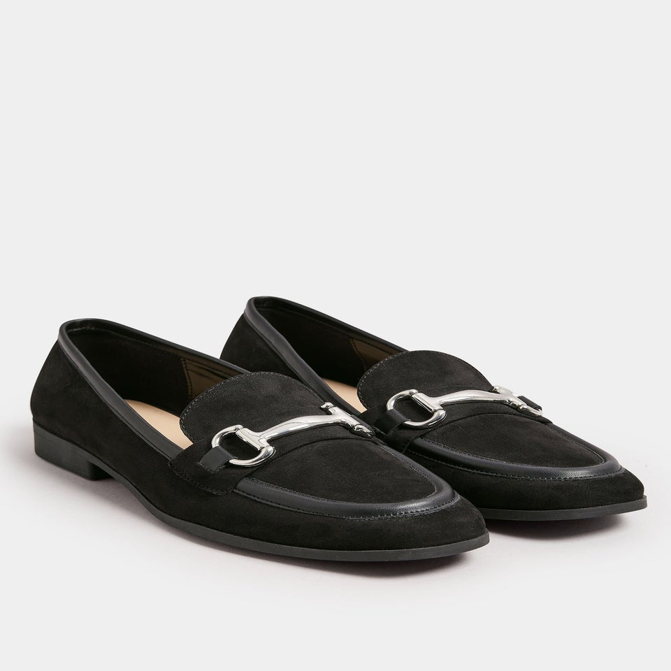 Yours Black Snaffle Loafer In Wide E Fit