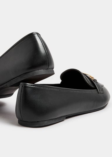 Yours Black Faux Leather Loafers In Extra Wide EEE Fit