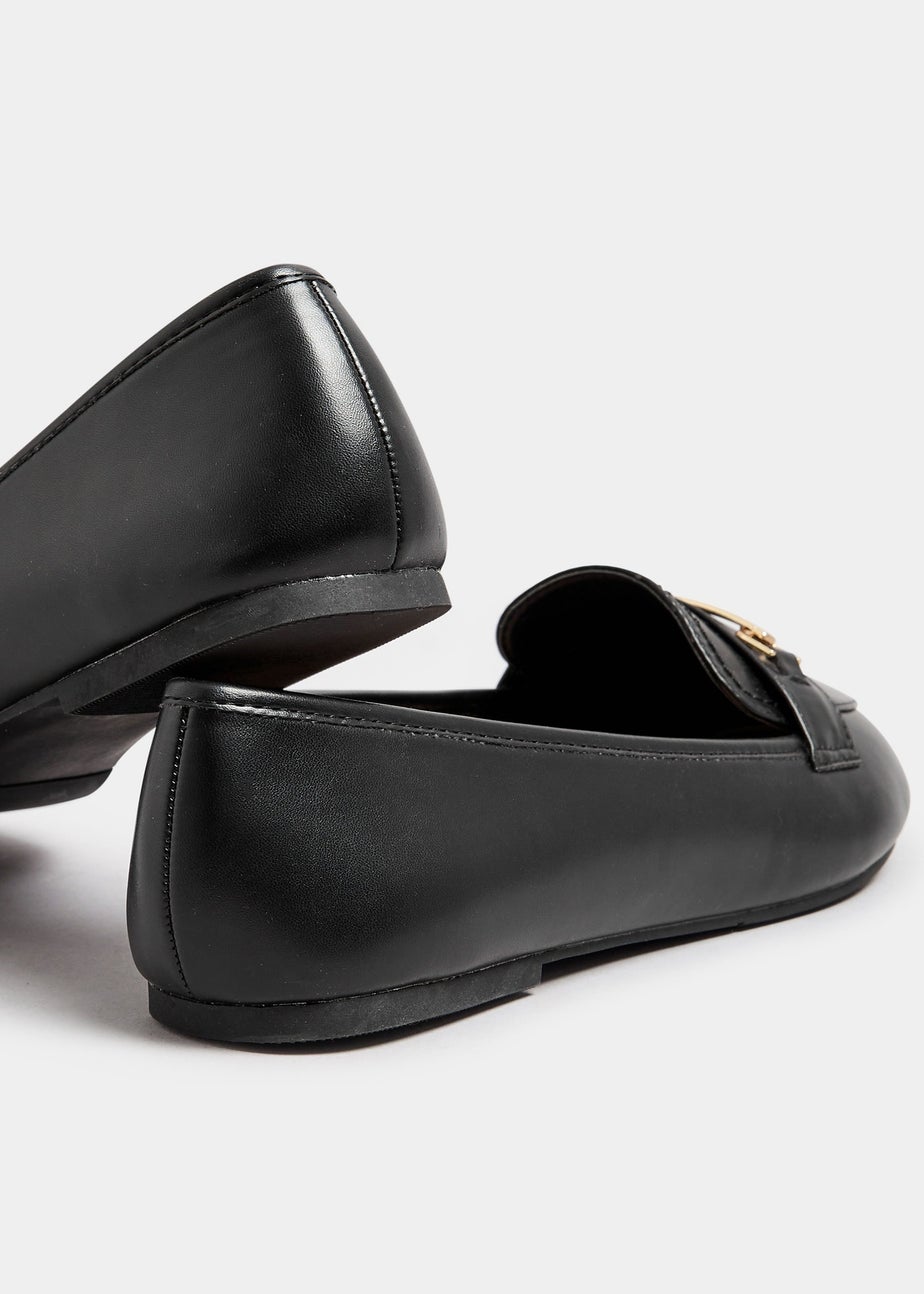Yours Black Faux Leather Loafers In Extra Wide EEE Fit